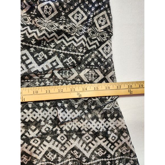 Womens Tank Top Size S Black Sheer Layered Tribal Boho Geometric Festival - Picture 9 of 9